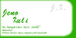 jeno kuli business card